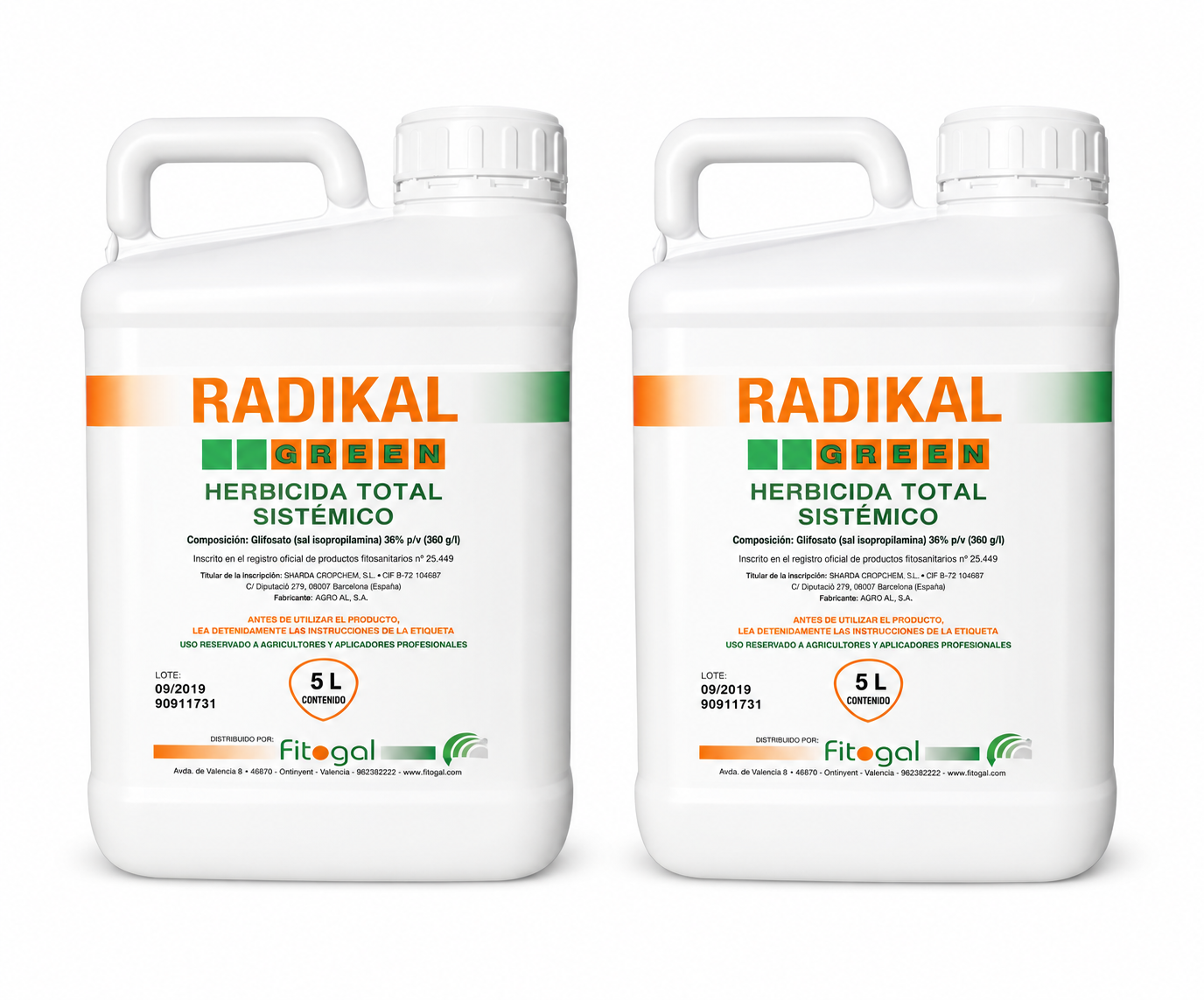 Désherbant Glyphosate Radikal 2X5L Herbicide Pour Mauvaises Herbes