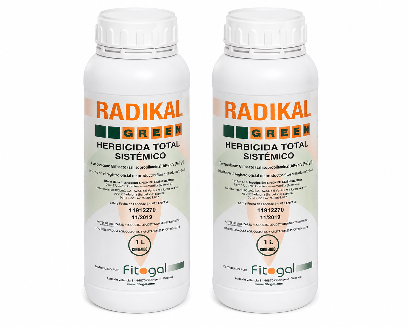 Désherbant Radikal 2X1L Glyphosate Herbicide Pour Mauvaises Herbes